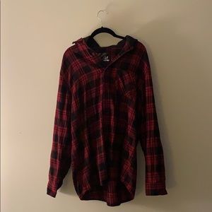 Amplify Large Flannel Hooded Shirt